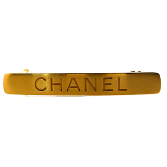 Chanel Vintage Logo Hair Barrette Metal