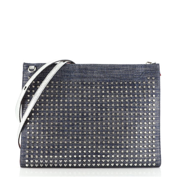 Christian Louboutin Skypouch Crossbody Spiked Denim