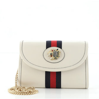 Gucci Rajah Web Chain Shoulder Bag Leather Mini