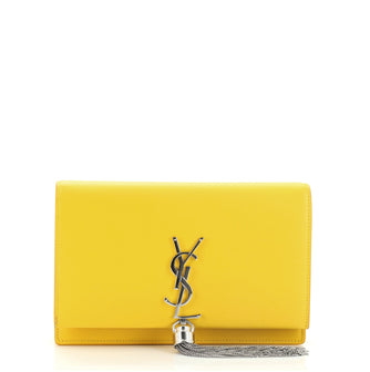 Saint Laurent Classic Monogram Tassel Chain Wallet Leather