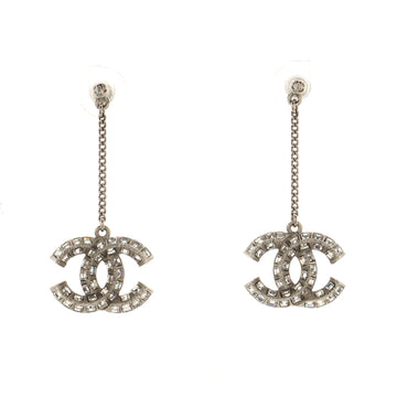 Chanel CC Drop Earrings Metal with Crystals