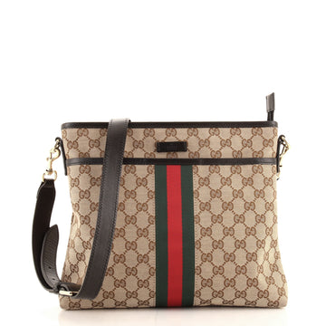 Gucci Front Pocket Web Messenger GG Canvas Small