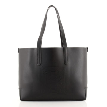 Burberry Motif Tote Embossed Leather Medium