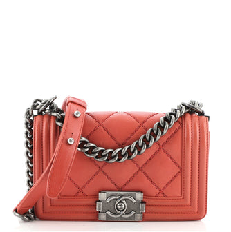 Chanel Stitch Boy Flap Bag Quilted Calfskin Small