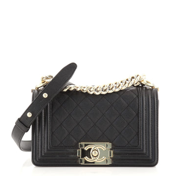 Chanel Boy Flap Bag Quilted Caviar Small