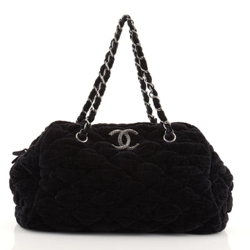 Chanel Bubble Bowler Bag Quilted Velvet Medium