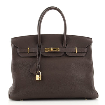 Hermes Birkin Handbag Brown Togo with Gold Hardware 35