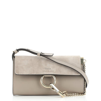 Chloe Faye Shoulder Bag Leather and Suede Mini