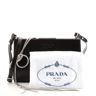 Prada Frame Chain Crossbody Bag Spazzolato Leather Medium