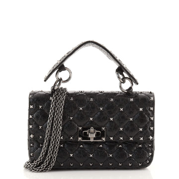 Valentino Rockstud Spike Flap Bag Quilted Leather Small