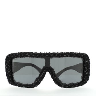 Chanel Shield Sunglasses Acetate and Tweed