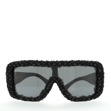 Chanel Shield Sunglasses Acetate and Tweed