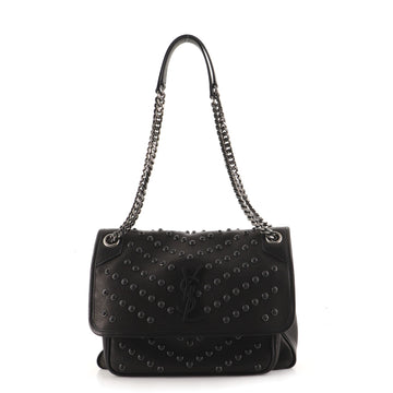Saint Laurent Niki Chain Flap Bag Studded Leather Medium