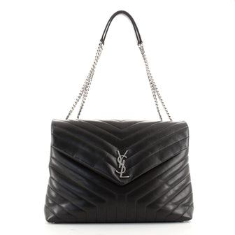 Saint Laurent LouLou Shoulder Bag Matelasse Chevron Leather Large
