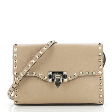 Valentino Rockstud Flip Lock Flap Bag Leather Medium