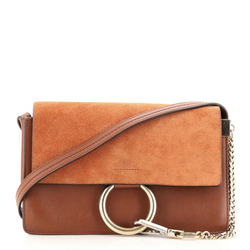 Chloe Faye Shoulder Bag Leather and Suede Small