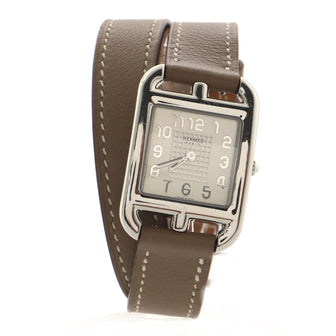 Hermes Cape Cod Double Tour Quartz Watch Stainless Steel and Leather 23