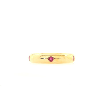 Cartier Stella Band Ring 18K Yellow Gold and Ruby 4mm