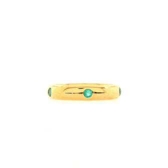 Cartier Stella Band Ring 18K Yellow Gold and Emerald 4mm