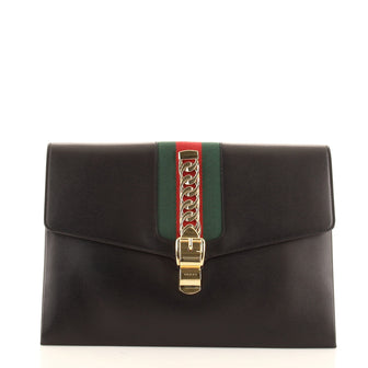 Gucci Sylvie Clutch Leather Maxi