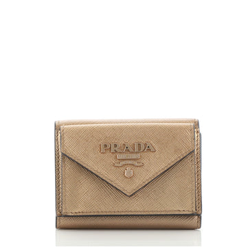 Prada Front Pocket Trifold Wallet Saffiano Leather Compact