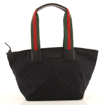 Gucci Web Zip Tote GG Canvas Medium