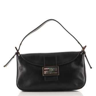 Fendi Round Flap Baguette Leather Medium