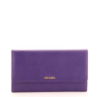 Prada Continental Flap Wallet Saffiano Leather