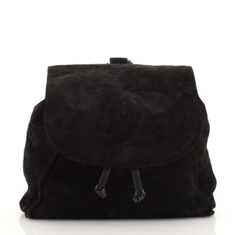 Chanel Vintage CC Flap Backpack Suede Medium