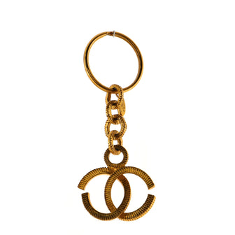 Chanel Vintage CC Keychain Textured Metal