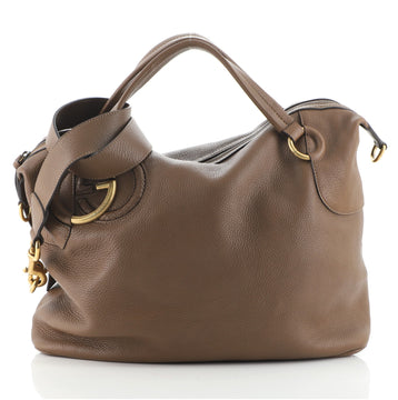 Gucci Twill Satchel Leather
