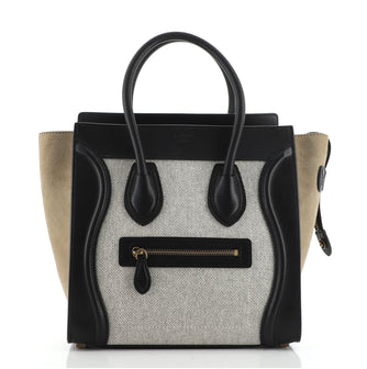 Celine Tricolor Luggage Bag Canvas and Leather Micro