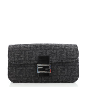 Fendi Baguette Clutch Zucca Wool