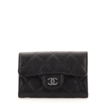 Chanel Classic Flap Card Case Quilted Caviar