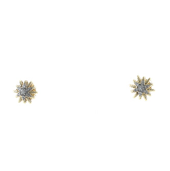 David Yurman Starburst Earrings 18K Yellow Gold with Diamonds Petite