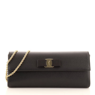 Salvatore Ferragamo Vara Bow Chain Clutch Leather Small