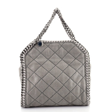 Stella McCartney Falabella Fold Over Crossbody Bag Quilted Shaggy Deer Mini