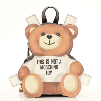 Moschino Teddy Bear Shape Backpack Printed Leather