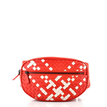 Bottega Veneta Front Zip Belt Bag Intrecciato Nappa