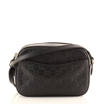 Gucci Signature Camera Bag Guccissima Leather Small