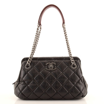 Chanel Portobello Bowler Bag Quilted Aged Calfskin and Tweed Medium
