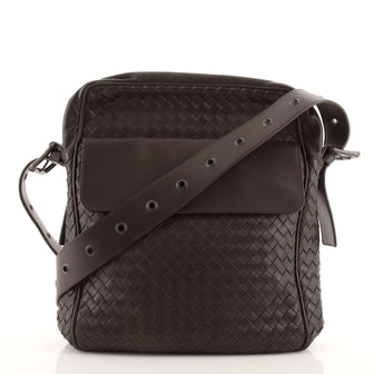 Bottega Veneta Front Flap Zip Messenger Bag Intrecciato Nappa Medium