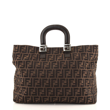 Fendi Vintage FF Handle Tote Zucca Canvas Large