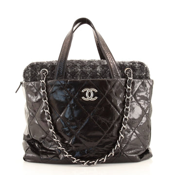 Chanel Portobello Zip Tote Quilted Glazed Calfskin and Tweed