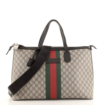 Gucci Web Duffle Bag GG Coated Canvas Medium