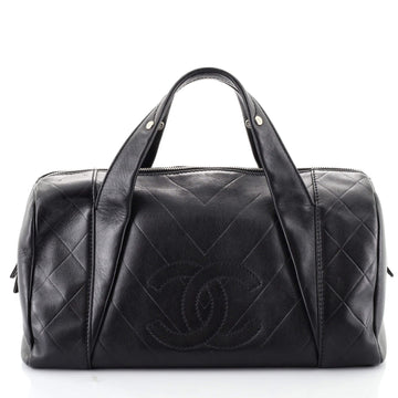 Chanel All Day Long Bowler Bag Chevron Leather Medium
