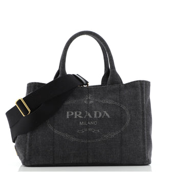 Prada Canapa Convertible Tote Denim Mini