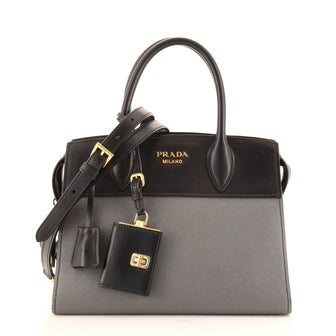 Prada Esplanade Tote Saffiano with City Calf Small