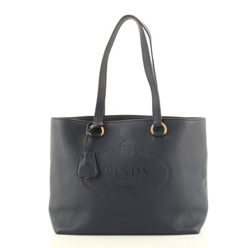 Prada Embossed Logo Open Tote Vitello Daino Medium