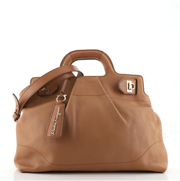 Salvatore Ferragamo Gancini Handle Tote Leather Large